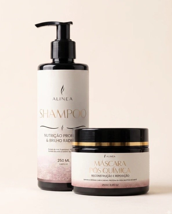 Kit Rotina 1: shampoo e máscara pós química Alinea